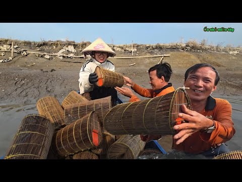 Setting up 30 shrimp traps, the shrimp run out quickly, feeling excited_A warm family meal, gathe...