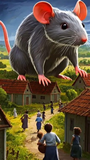 A giant rat is attacking the village.#shorts #funny #cartoon