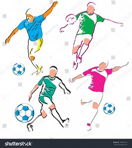 Vector Illustration Soccer Player Stock Vector (Royalty Free) 194890163 | Shutterstock