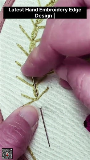 Latest Hand Embroidery Edge Design | Step-by-Step Sewing Video #shortsfeed @Rseesadesign