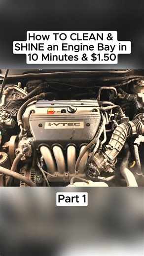 How TO CLEAN & SHINE an Engine Bay in 10 Minutes & $1.50 #foryou #fyp #car | Remove Rust In Engine Parts