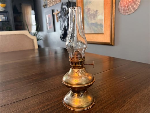 Small Vintage Miniature Brass Oil Lamp – Mid-century Kerosene Lantern, Tabletop Decor - Etsy