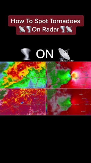 How To Spot Tornadoes On Radar! 🌪📡 #tornadoes #tornado #tornadoscience #tornadospotting #weather #weatherchasing #howtospottornado #tornadoonradar @ryanhallyall @reedtimmerwx
