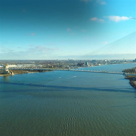 A landmark cable-stayed bridge construction project is connecting Michigan in the US with Ontario in Canada. | Engineers Australia