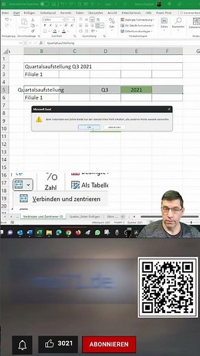 Excel: Fluch & Segen beim Verbinden von Zellen