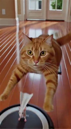 Cat vs Mouse Vacuum Chase Absolutely Unhinged 😱 #catfails #foryou #funnyanimals