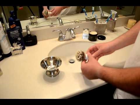 How to make Shaving Lather Using a Badger Shave Brush and bowl
