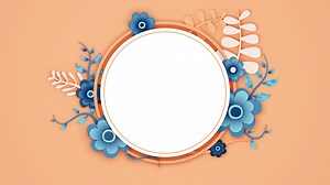 Download Charming Blue Flower Frame. Decorative Floral Arrangement Over Circle for free