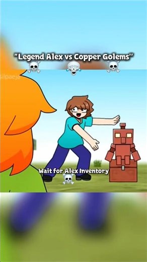 Alex Inventory Copper Golem Is cooked 💀 #minecraft #teamcrazyy #fa9la #shorts