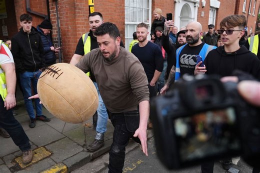 Watch Atherstone ball game underway as match turns brutal immediately