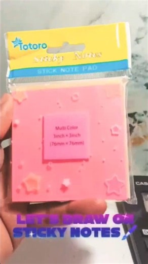 Drawing on sticky notes🖌️❤️#art #drawing #painting #diy #cuteart #easyart #shorts #youtubeshorts❤️✌️