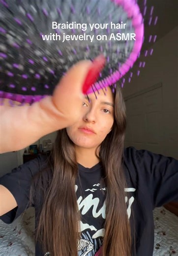 ASMR Hair Braiding with Jewelry for Relaxation