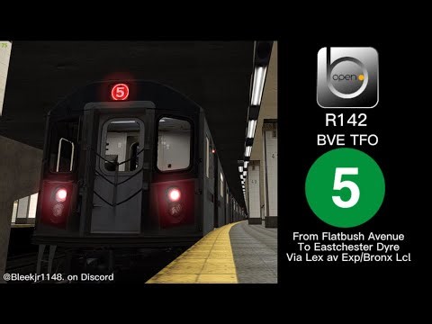 OpenBVE TFO Showcase v2: R142 5 train from Flatbush Avenue To Eastchester Dyre Avenue (Bronx Local)