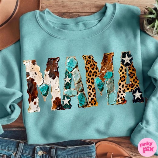 Howdy Mama PNG: Western Cowhide Turquoise Leopard Sublimation Design, Trending Digital Download - Etsy