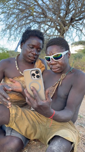 1.4M views · 75K reactions | Hadzabe Bushmen Chabba and Dudukwe film their first ever selfie video on iPhone  | Beautiful Daily Adventures | Facebook