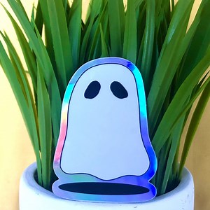 Holographic Ghost Sticker - Etsy Canada