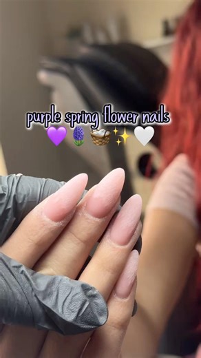 purple spring nails 💜#springnails #purplenails #flowernails #acrylicnails #nailcontent #nails
