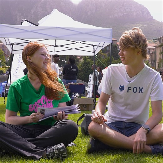 [VIDEO] First-year students Damian Kluza and Danielle Newmarch attended the DSA Welcome Festival at the Green Mile. The event provided a vibrant introduction to campus life, student societies and support services. Moving between stalls, engaging, asking questions, and in occasional wonder, friends from EBE Orientation, Kluza and Newmarch, enjoyed discovering what new interests and possibilities are at UCT. While tempted to join almost everything, they reflected that the demands of engineering st