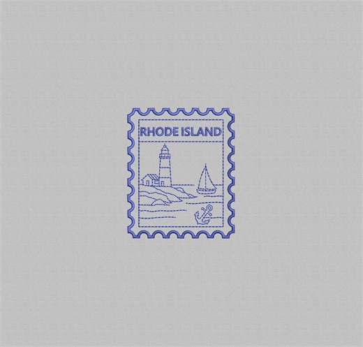 Rhode Island State Machine Embroidery Design: Lighthouse USA Stamp (digital File, 4 Sizes) - Etsy