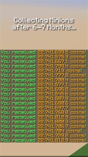 Collecting My Minions After 6 Months #hypixelskyblock #hypixel #skyblock #skytok #minecraft