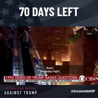 Donald Trump, about a little girl on an escalator in Trump Tower: “I'm going to be dating her in 10 years. Can you believe it?” (1992) | Republican Accountability