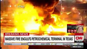 Flames engulf oil tanks at petrochemical site