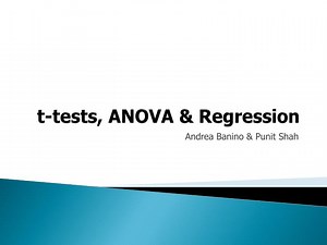 t -tests, ANOVA &amp; Regression - SlideServe