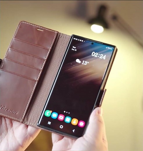 Shieldon Genuine Leather Wallet Case for SAMSUNG Galaxy S25 Ultra