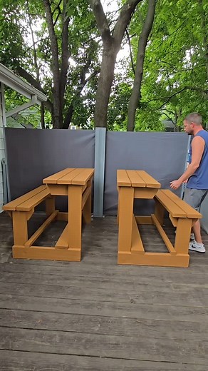 The Back 40 Craftsman on Instagram: "How to build a 2 piece picnic table #woodworking #woodworkingproject #woodworkingideas #woodworker #diywoodwork #diywoodwork #diyprojects #furniture"