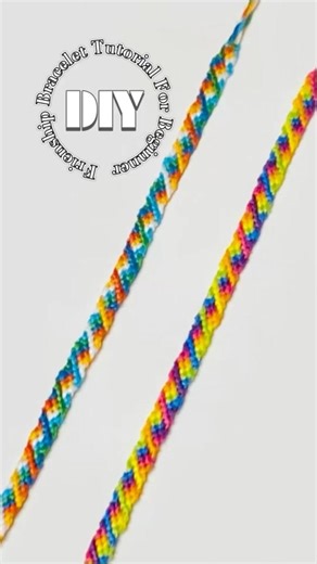 friendship bracelet tutorial for beginner⁑ 簡単斜め編みミサンガの編み方 #ミサンガ#friendshipbracelet#shorts