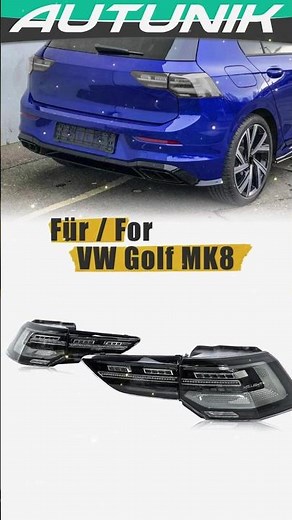 Pair LED Sequential Tail Lights For VW Volkswagen Golf 8 Mk8 TSI TDI 2021-2024