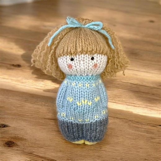 Hand-knitted Waldorf Doll – Tiny Pocket Comfort Toy - Etsy