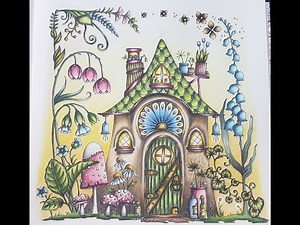 Coloring Page tutorial | Fairy House| World of flowers by Johanna Basford | Part4 Background
