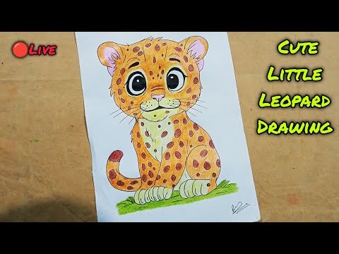 Cute Little Leopard Drawing 🐆 #live #drawing