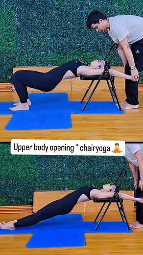 Thoracic opening pose!! Chair yoga '' Contact me for online class 🧘!! . . . #upperbody #viral #instagram #vietnam #trending #yoga #trendingreels #vietnam #follow #instadaily | Yogirakesh4u