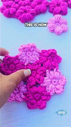 Join As You Go Puff Flowers Blanket Idea #crochet