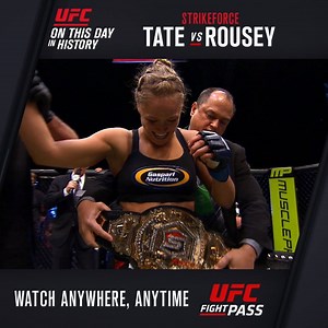 #OnThisDay in 2012: Ronda Rousey won the Strikeforce Women's Bantamweight Championship with another trademark armbar! | UFC
