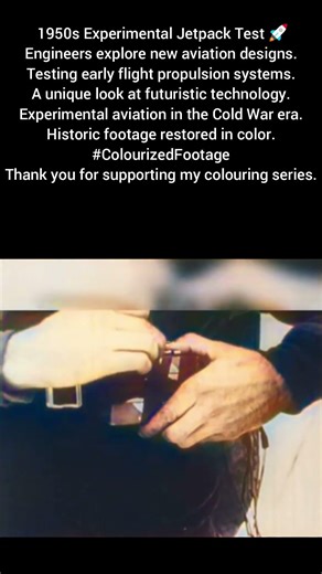 Early Jetpack Flight Tests 1950s Aviation Experiment Colourized Footage #ColdWarHistory