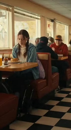 Teenagers m0ck a disabled girl in a diner but one hour later, karma walks in wearing leather jackets! 😱 Morning sunlight bounced off the diner’s chrome counters, glinting on the coffee pots and sugar jars. It was usually a cozy place - where pancakes felt like love and syrup smelled like home. But today, a dark corner seemed to swallow all that warmth. Clara sat there, her wheelchair beside the table, pancakes in front of her like a fragile defense. At sixteen, she’d grown used to whispers and 