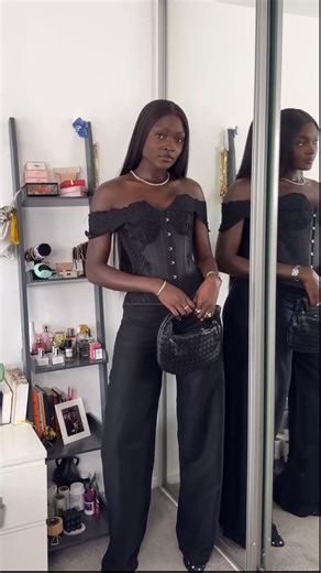 3.4K views · 25 reactions | ✨ From casual days to evening elegance – this corset does it all. The Black Longline Corset Top with Lace Cap Sleeve (ND-114) shapes, lifts, and adds a touch of romance to any look. Style it with tailored trousers, add pearls and a sleek bag, and you’re ready to turn heads.  Model: @ruddiyeh  SKU: ND-114 #CorsetStory #CorsetStyle #OOTD #CorsetOutfit #BlackCorset #EffortlessElegance | Corset Story UK | Facebook