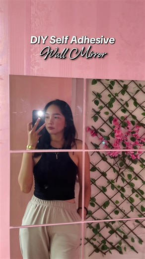 DIY Wall Mirror Using Adhesive Tape and Glue