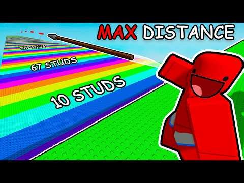 Throwing SPEARS 1,000,000+ studs in Roblox Spear Training!