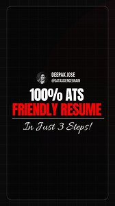 Why This Resume is ATS-Friendly: 1️⃣Simple Formatting No tables,...
