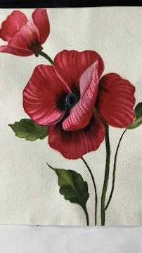 Red Flower Black Sed Colour Painting Beautiful Art