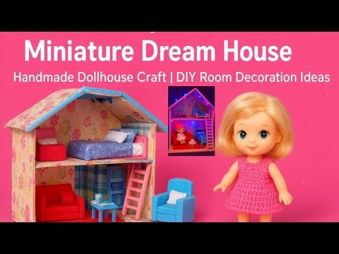 Miniature Dream House with LED Lights | Handmade Dollhouse Craft | DIY Room Decoration Ideas