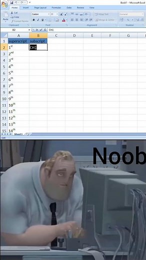 Excel Superscript & Subscript in Hindi | x², H₂O Easy Method#superscript #subscript