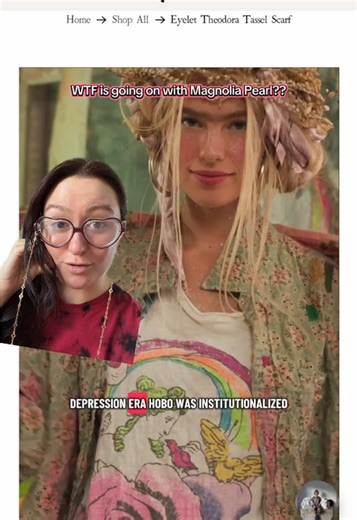 Magnolia Pearl just sends me every time😭 $600 for tattered patchwork pants…? #fashiontiktok #fashiontok #fashiontrends