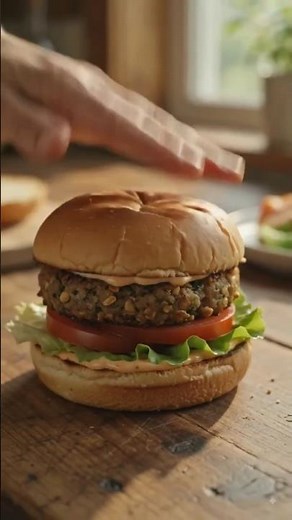 Homemade Veggie Burger Recipe | Crispy, Healthy & Easy Burger from Scratch#shorts #fyp
