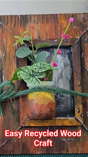 This DIY vintage window decor is made using a waste wooden frame . #woodcrafts . #painefreecrafts