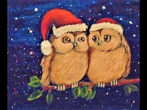Learn to paint the Cutest Christmas Owls, Acrylic Painting step by step full Tutorial
